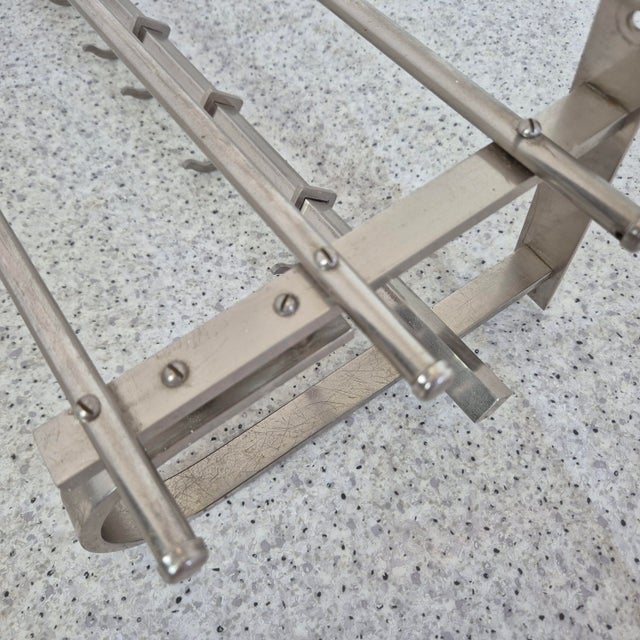 Metal Bauhaus Wall Rack with Shelf, Germany, 1930s For Sale - Image 7 of 9