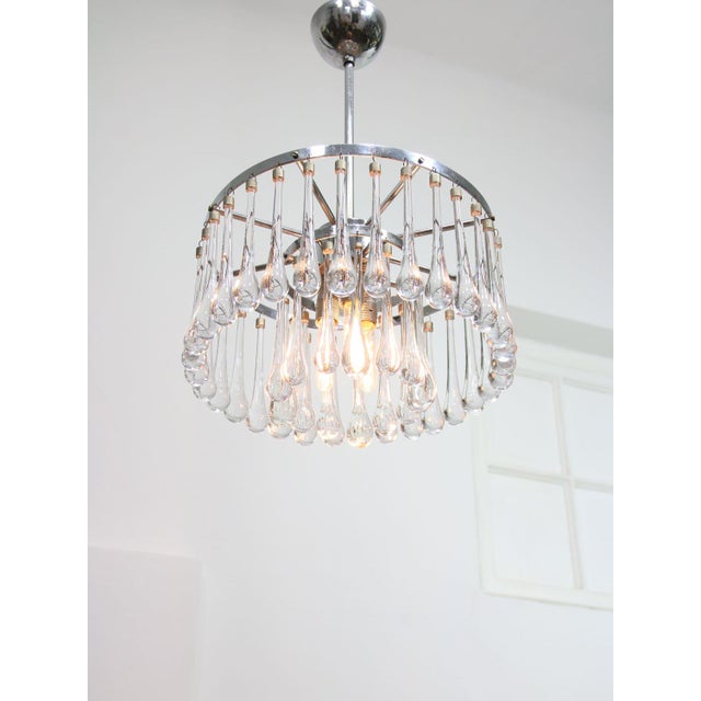 Mid-Century Italian Crystal Teardrop Chandelier, 1960s For Sale - Image 5 of 17
