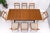 Italian Mid-Century Modern Dining Table 8 Chairs Set New Linen Upholstery Seats For Sale - Image 10 of 18