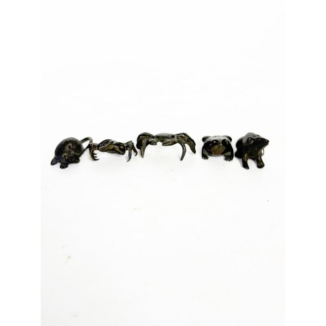Vintage Bronzes Animal Figures, France, 1950, Set of 5 For Sale - Image 4 of 11