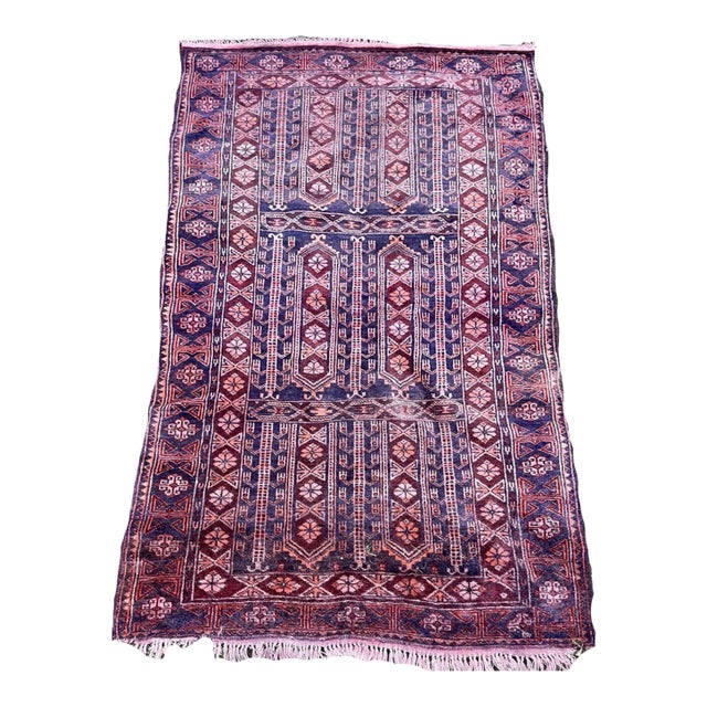 Vintage Tribal Baluchi Navy Rug, 4 x 6.4 For Sale