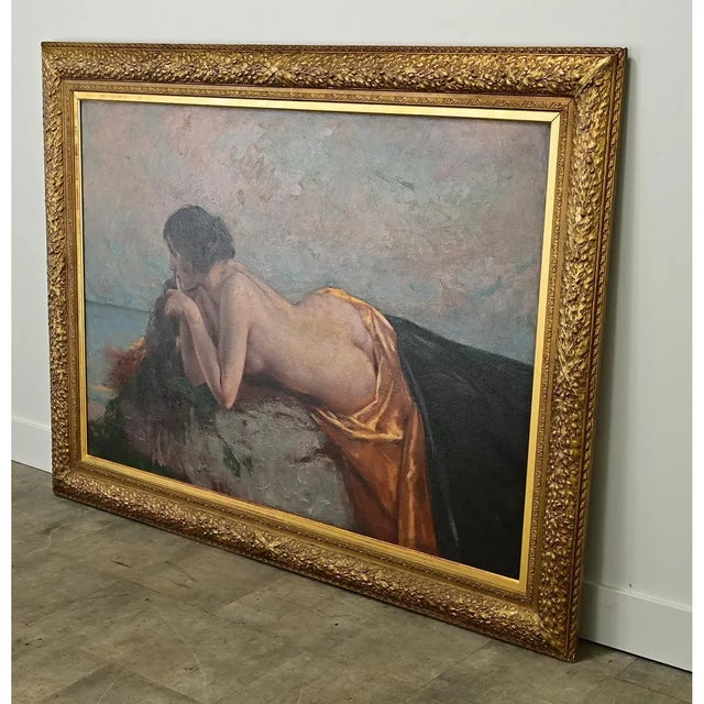 Framed Oil Painting “Girl on a Beach” by Belgian Artist Gerard Roosen For Sale - Image 11 of 12