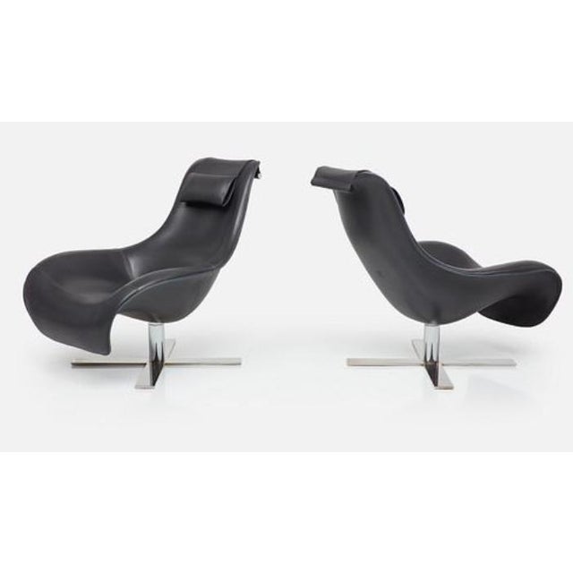 Pair of "Mart" Leather Lounge Chairs Attributed to Antonio Citterio for B&b Italia For Sale - Image 10 of 18