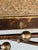 Copper Vintage Hollywood Regency Gilt Metal Ball Finial Bench For Sale - Image 8 of 12