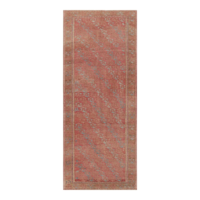Vintage Kurdish Runner Rug in Red With Geometric Patterns, From Rug & Kilim For Sale