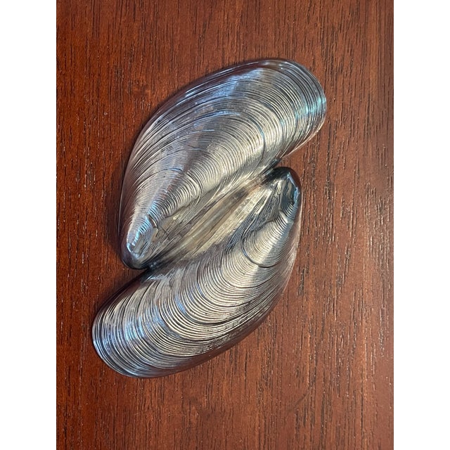 Silver Vintage Silver Mussel Salt and Pepper Holder With Spoons - 3 PCS For Sale - Image 8 of 11