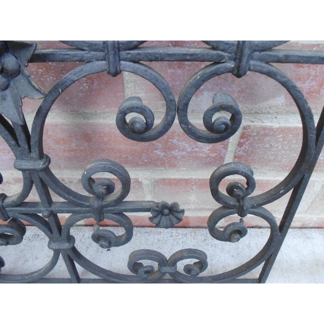Hand-Forged Antique Iron Gate from a Church, 1890s For Sale - Image 6 of 12