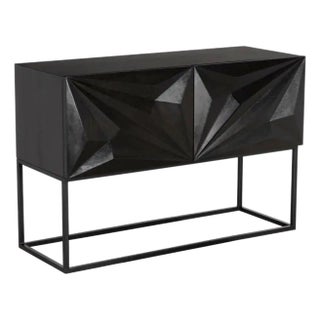 NOIR Small Zurich Console, Ebony Walnut with Iron For Sale