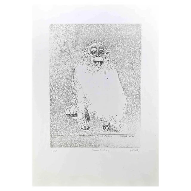 Sergio Barletta, Homo Ludens, Etching, 1991 For Sale