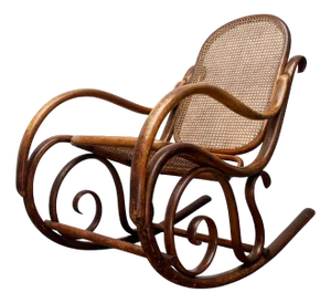 Art Nouveau Jugendstil Bentwood Rocking Chair by Fischel, Austria, 1910s