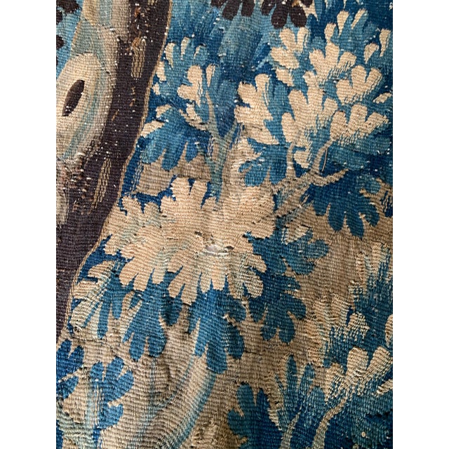 Antique 17th Century Flemish Verdure Vertical Landscape Tapestry For Sale - Image 12 of 12