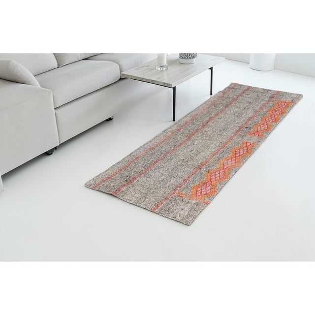 Hanwoven Vintage Kilim Runner For Sale - Image 6 of 10
