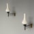 Mid-Century Modern Italian Mid-Century Modern, Wall Sconces, Patinated Brass, Opaline Glass, 1950s For Sale - Image 3 of 10