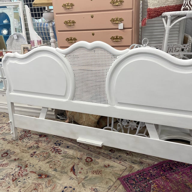 Vintage King Size Cane Insert Headboard For Sale - Image 9 of 9