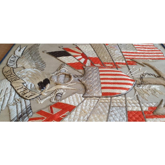 Antique Japanese Embroidered Silk Picture For Sale - Image 3 of 8