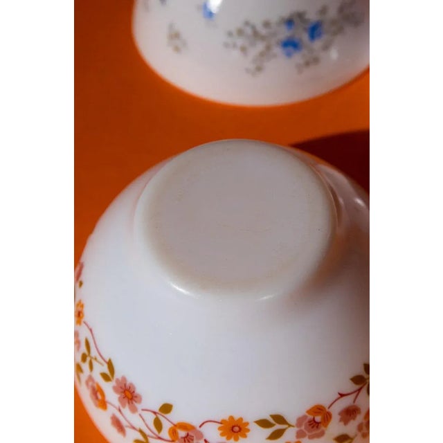 Vintage Arcopal Set of 3 Floral Pattern Bowls For Sale - Image 9 of 12