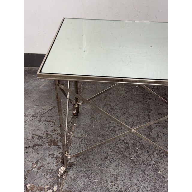 2010s Directoire Rectangular Mirrored Side Table For Sale - Image 5 of 12