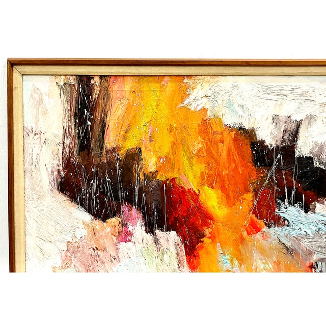 Abstract Mid 20th Century Abstract Action Painting in Vibrant Colors For Sale - Image 3 of 9