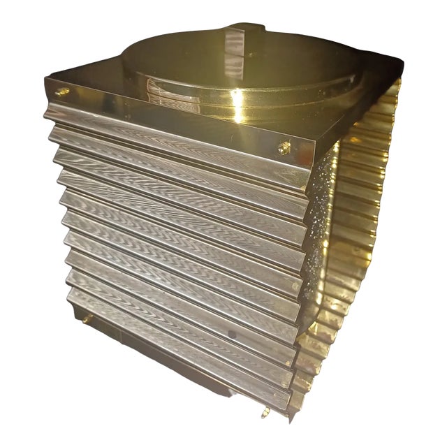 Vintage Firenze Brass and Lucite Ice Bucket For Sale