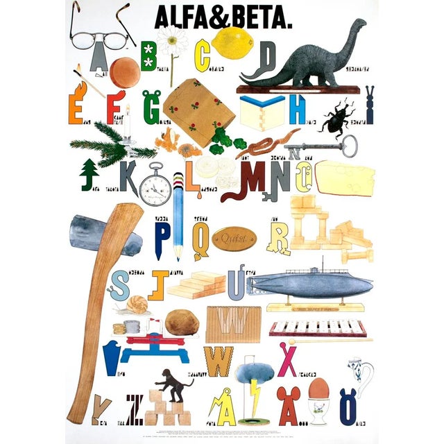 Swedish Alphabet by Unknown, Unsigned Offset Lithograph.39.5 x 27.5 inches