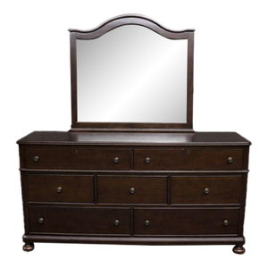 Bassett Dark Cherry 9-Drawer Dresser With Mirror