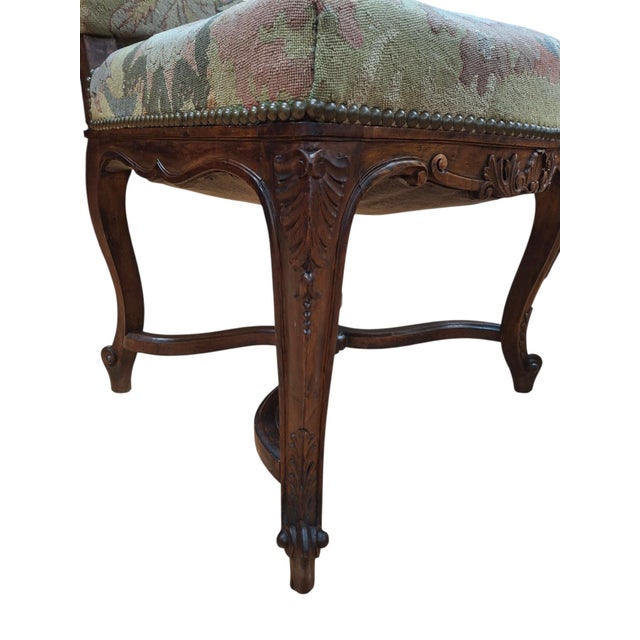 Pair of Antique Louis XIV Style, Needlepoint-Upholstered Side Chairs For Sale - Image 10 of 17