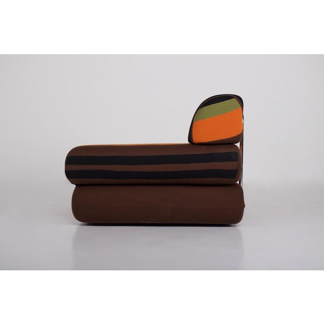 Convertible armchair, unfolding into a daybed on the floor. Anonymous edition from the 1970s. the foam is quite firm and...