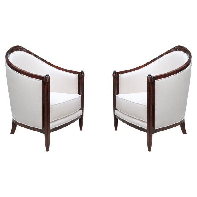 Fine Pair of Art Deco Bergères , France 1930's For Sale In New York - Image 6 of 8