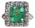 Vintage 18k Gold Ring with 5 Carat Colombian Emerald and Diamonds, Size 5.5 For Sale