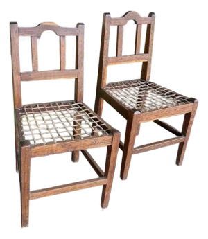 South African Dutch Cape Riempie Chair Pair