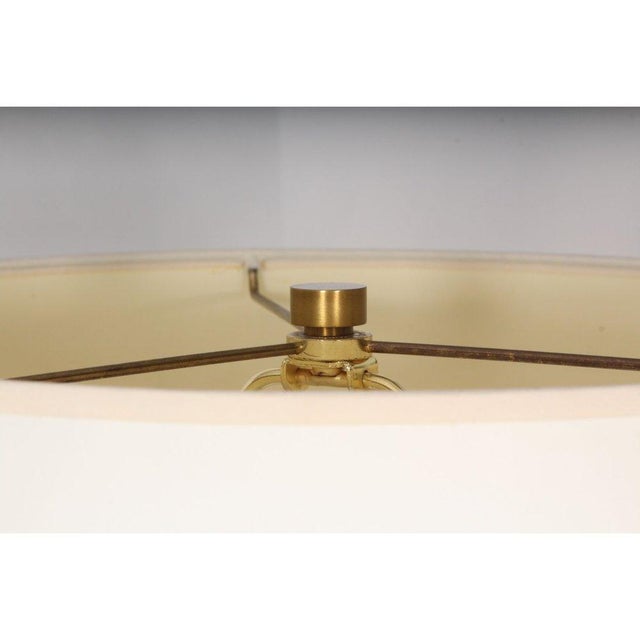 Modern Glass and Brass Adjustable Floor Lamps, a Pair For Sale - Image 4 of 9