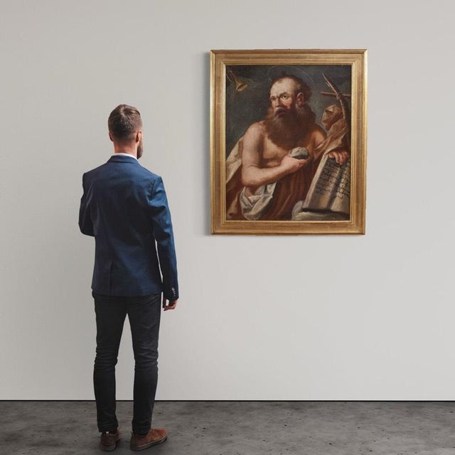 Religious Artist, Penitent Saint Jerome, 1640, Oil on Canvas, Framed For Sale - Image 3 of 15