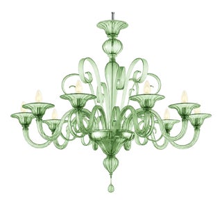 Venetian Green Murano Glass Chandelier by Simoeng for Simoeng For Sale