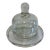 Vintage Clear Glass Individual Butter Dish With Domed Lid For Sale
