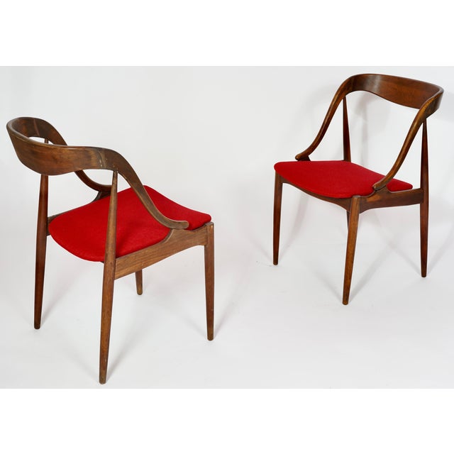 Wood Mid Century Vintage 1960s Danish Johannes Andersen for Uldum Mobelfabrik Set of 2 Dining /Accent Chairs For Sale - Image 7 of 10