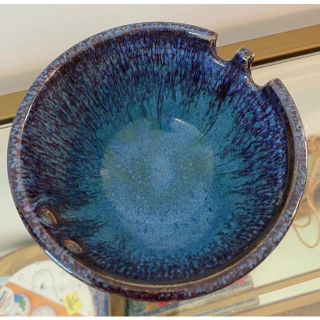 Vintage Hand-Made Bowl With Chopstick Holder - Signed For Sale - Image 4 of 8