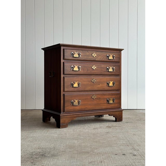 Late 20th Century Georgian Cherry Bachelor Chests, Pair For Sale - Image 9 of 17