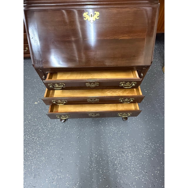 Brown 1980s Ethan Allen Georgian Court Cherry Secretary Desk For Sale - Image 8 of 9