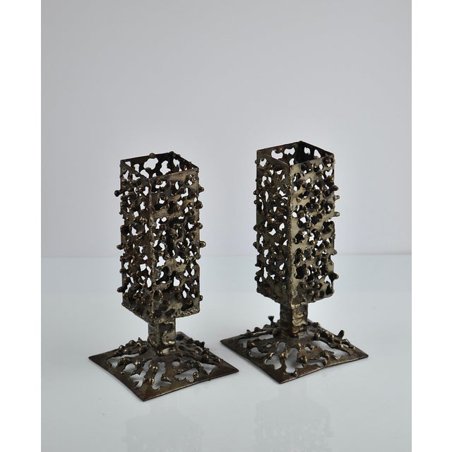 Brutalist Handmade Iron Candleholders, 1970, Set of 2 For Sale - Image 18 of 18
