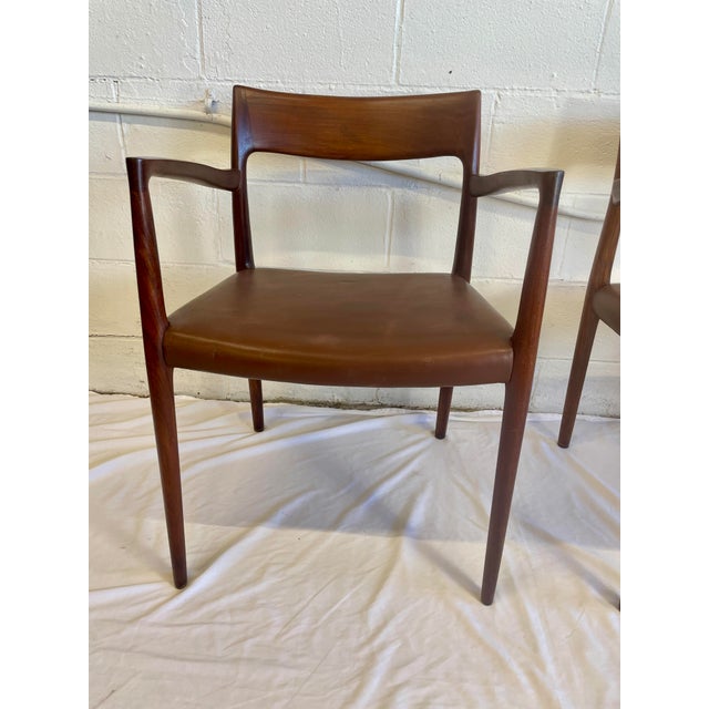 1960s 1960s In Style of Neil’s Otto Moller Model 57 by j.l. Mollers Mobelfabrik Chair Pair For Sale - Image 5 of 11