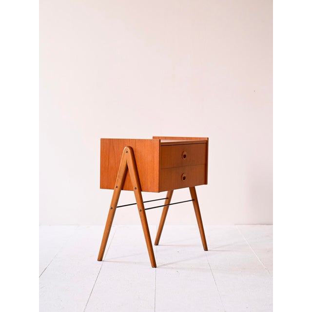Scandinavian Teak Bedside Table, 1960s For Sale - Image 3 of 12