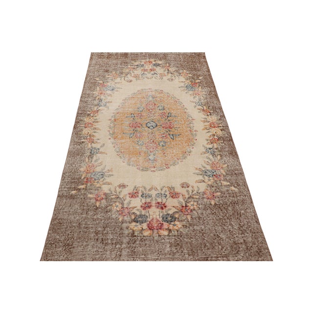 1960s Vintage Zeki Múren Rug, With Medallion and Floral Patterns, From Rug & Kilim For Sale - Image 5 of 8