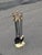 Brass Vintage Brass Plated Metal Fireplace Tools/ 4 Tools and Stand Fireplace Tools Set For Sale - Image 8 of 9