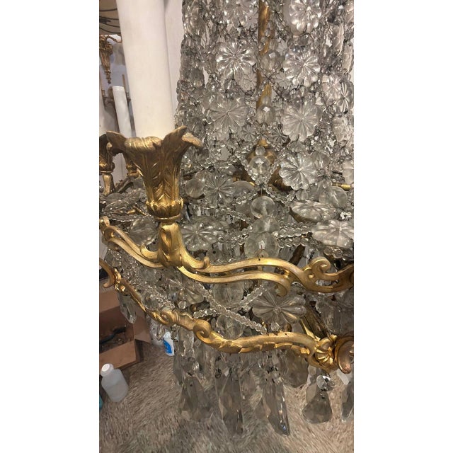 1900 Caldwell Crystal and Bronze Chandelier With 12 Lights For Sale - Image 11 of 12