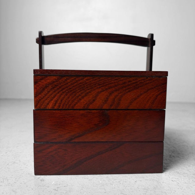 Brown Small Japanese Keyaki Wood with Gold Decoration, 1970s For Sale - Image 8 of 14