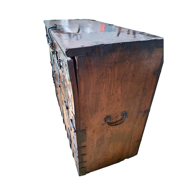 19th-Century Korean Bandaji Blanket Chest With Stylized Iron Hardware For Sale In San Francisco - Image 6 of 10