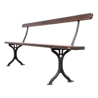 Vintage English Church Bench in Cast Metal, 1940s For Sale