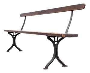 Vintage English Church Bench in Cast Metal, 1940s