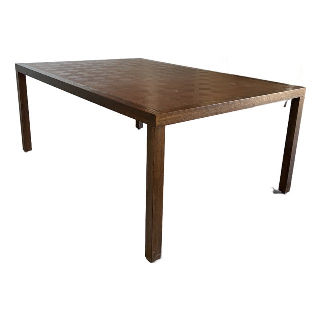 Vintage Copper Top and Oak Parsons Style Dining Table For Sale