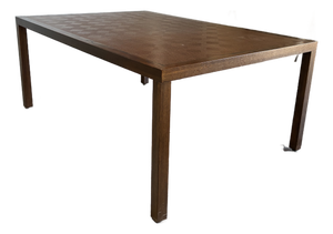 Vintage Copper Top and Oak Parsons Style Dining Table